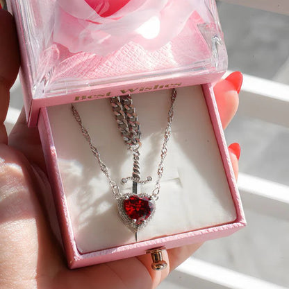 Heart and Sword Necklace