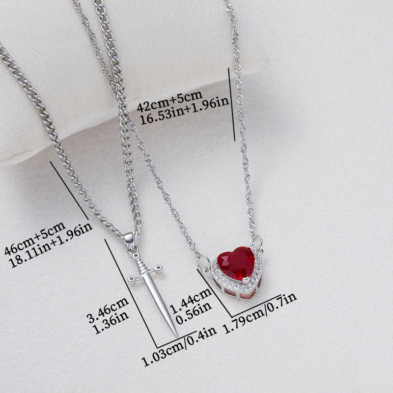 Heart and Sword Necklace