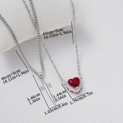 Heart and Sword Necklace