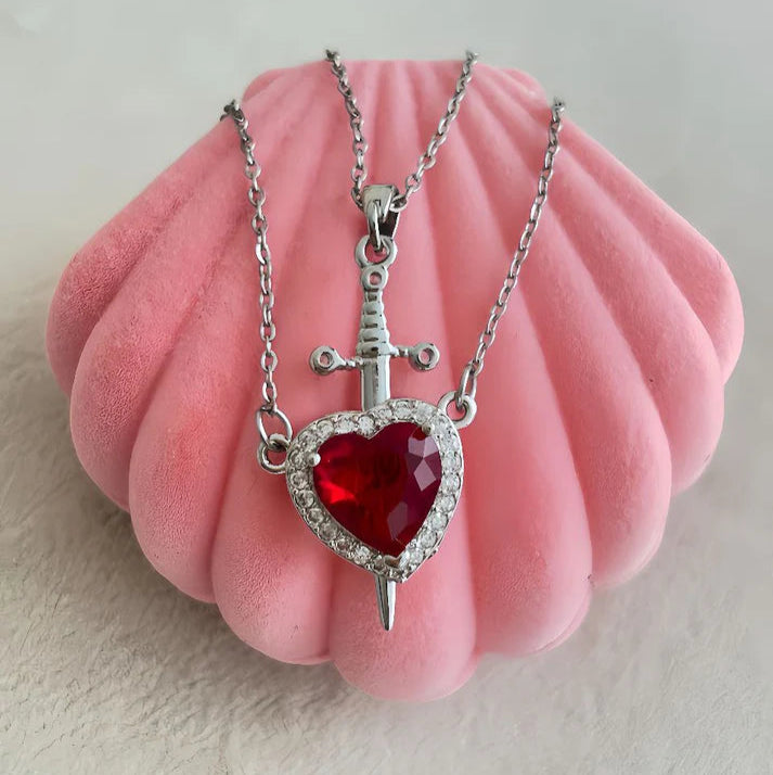 Heart and Sword Necklace