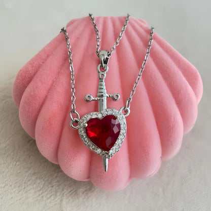 Heart and Sword Necklace